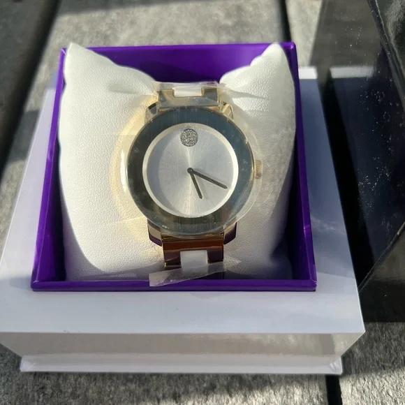 MOVADO BOLD CERAMIC CRYSTAL ACCENT BRACELET WATCH - Picture 13 of 15